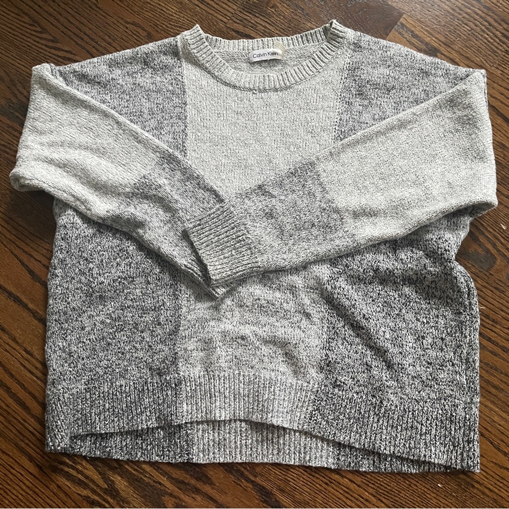 Calvin Klein Oversized Grey Plaid Sweater